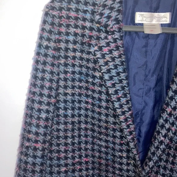 Vintage Wool Houndstooth Plaid Single Breasted Blazer Size 10 - Picture 4 of 10